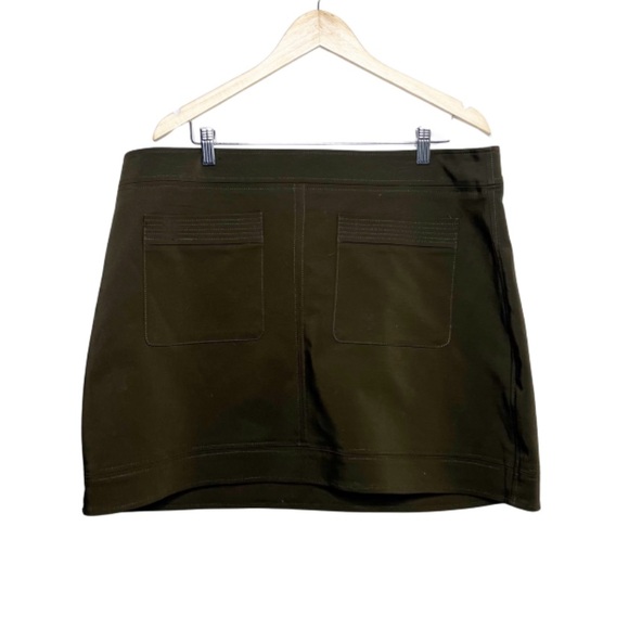 New with Tag Express Olive Green Hip Pocket Formal Business Casual Mini Skirt - Picture 8 of 16